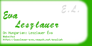 eva leszlauer business card